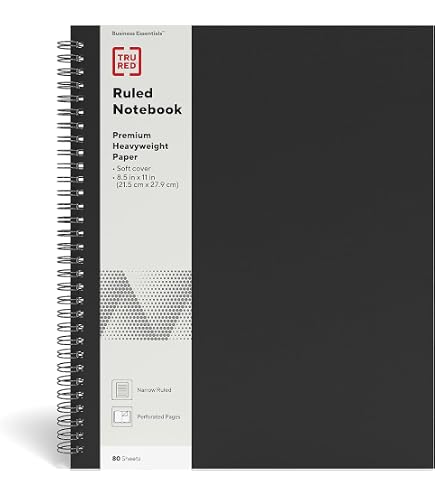 Amazon.com: TRU RED Medium Soft Cover Lined Notebook, Wirebound
