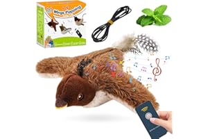 Flappy Chase Cat Toy, 2026 New Interactive Chirping Flying Bird Cat Toy with Remote Control, Chirping Bird FlappingFlying Bir