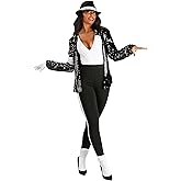 Women's Michael Jackson Moonwalk Costume | Adult King of Pop Dance Attire, Iconic Celebrity Inspired Outfit