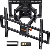 Perlegear UL Listed Full Motion TV Wall Mount for 42-90" TVs up to 132lbs | Heavy Duty TV Mount with Dual Articulating Arms, Tool-Free Smooth Tilt, Swivel, Fits 16" Studs, Max VESA 600x400mm, PGLF8