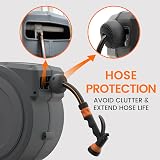 Giraffe Tools Retractable Wall Mounted Hose Reel 35m 180° Pivot 7 Spray Nozzle view 3