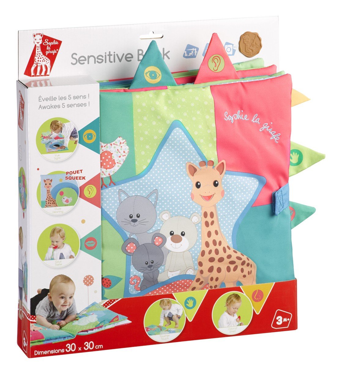 Sophie la Girafe Large Sensitive Book, Multi-Colour