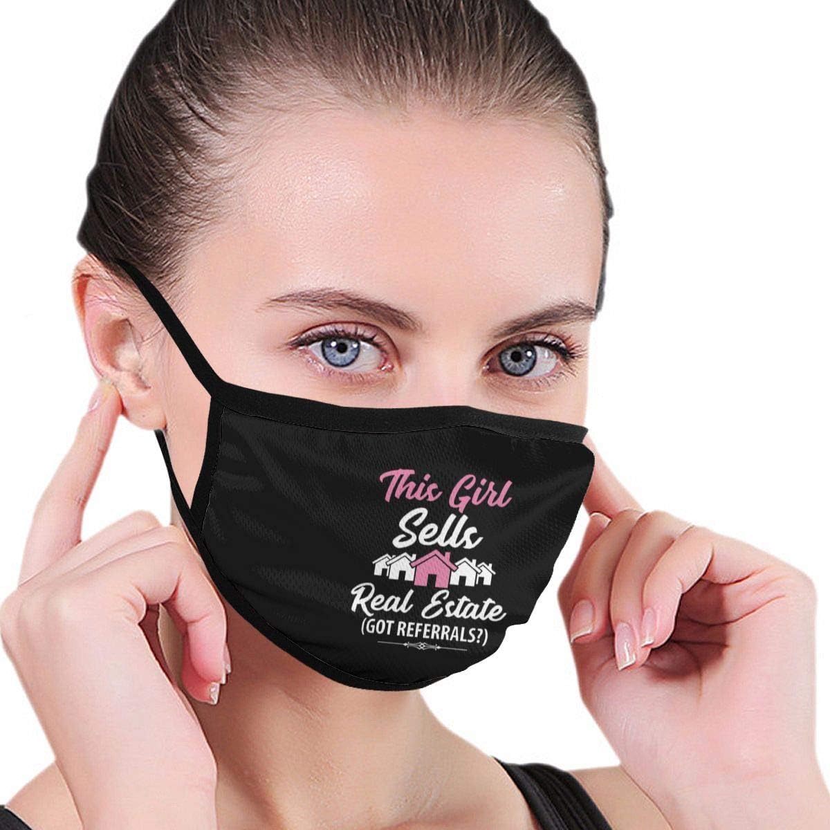 This Girl Sells Real Estate Men's Women's Graphics Breathable Washable Reusable Ear Warmer Ski Tube Scarf Painting Mouth Warmer