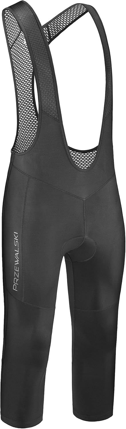 Przewalski Men's 3/4 Capris Cycling Bib Shorts, 4D Padded Compression Bike Tights Pants, Classic Series: Clothing