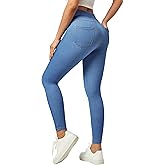 IUGA Stretchy Jeans for Women High Waist Jeggings Tummy Control Skinny Jeans Pull on Leggings with Pockets Trendy Casual