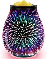 Bobolyn Electric Wax Melts Burner with 3D Fireworks LED Colors, Glass Warmer view 1