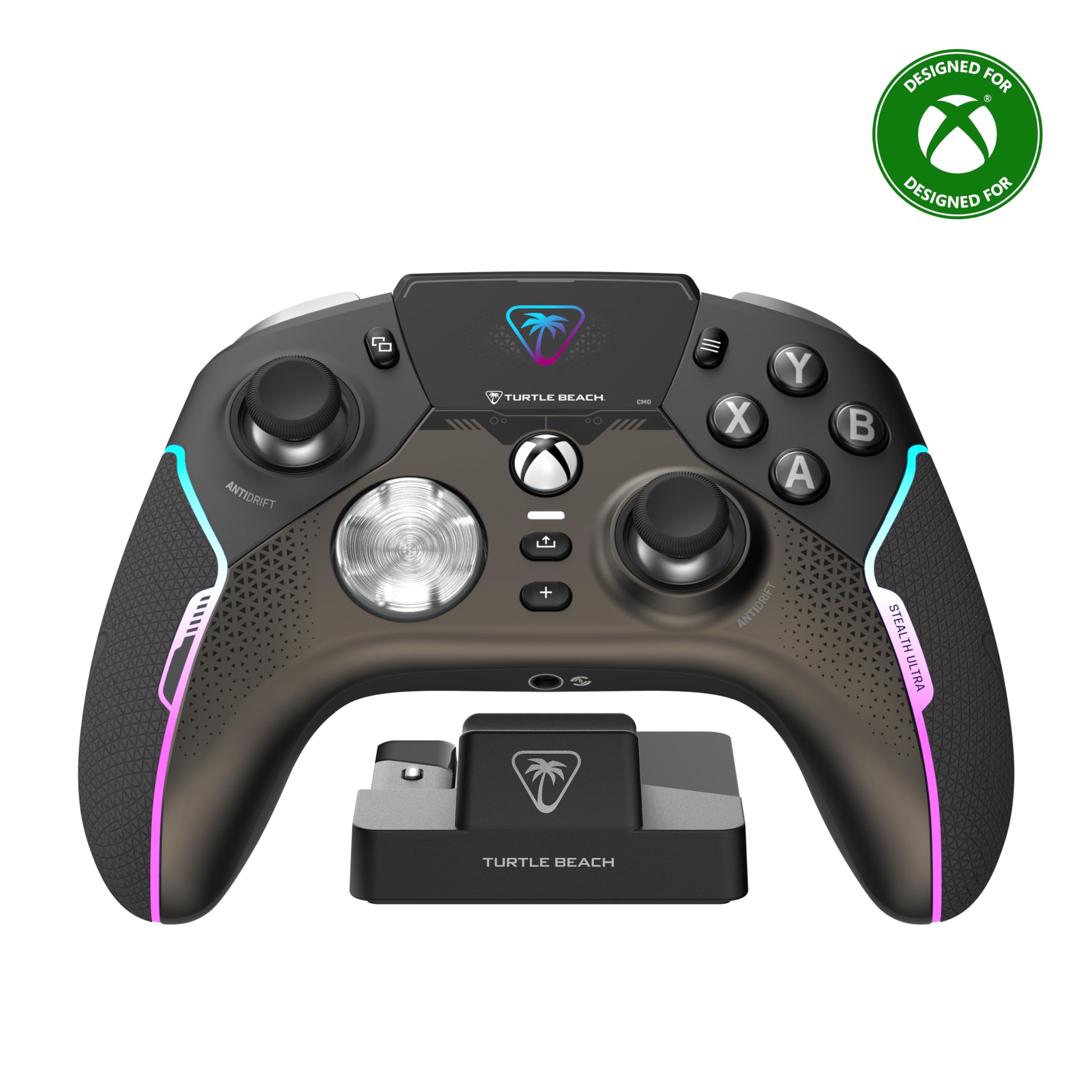 Photo 1 of ***Peeling hand grips***
Turtle Beach Stealth Ultra High-Performance Wireless Gaming Controller Licensed for Xbox Series X|S, Xbox One, Windows PC, Android - LED Dashboard, Rapid Charge Dock, RGB Lighting, Bluetooth, Black