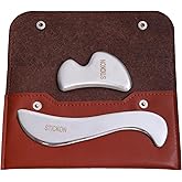 STICKON Stainless Steel Gua Sha Muscle Scraper Tool Set 2 in 1 Scraping Massage IASTM Tools,Soft Tissue Massage Tool, Guasha Tool for Body(STICKON-49)