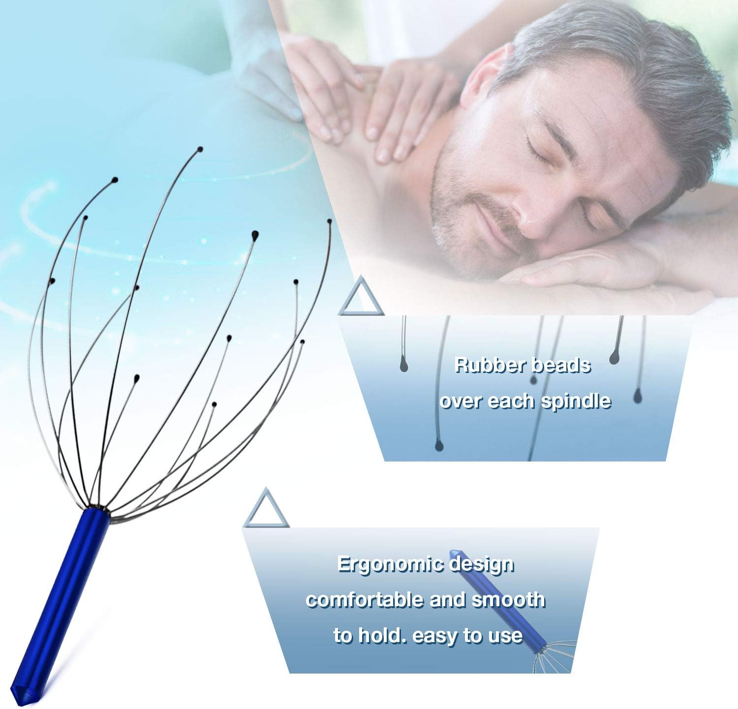 Scalp Massagers, Handheld Head Massage Tingler, Scratcher for Deep Relaxation, Hair Stimulation and Stress Relief (2 Pack, Random Colors): Health & Personal Care