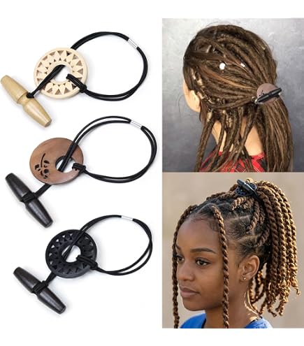 Bohemian Dreadlock Hair Ties Elastic Ribbon Ponytail Holders Women Men Amazon.com : Handmade Boho Hair Barrette Hair Tie Braided  main image 4