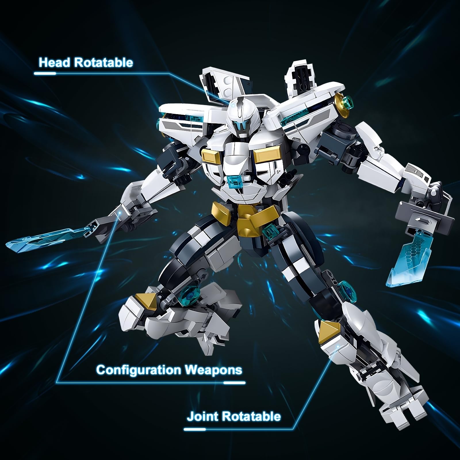 HIGH GODO Ice Warrior Mech Building Set, Cool City Protector Battle Model for Adults Teens 14+, Creative Action Robot Gifts Perfect for Christmakis Birthday (561 Pieces)