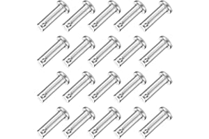 uxcell 20Pcs M6 x 20mm Single Hole Clevis Pins, 304 Stainless Steel Flat Head Hitch Pins for Trailer Latch, Mechanics Repair,