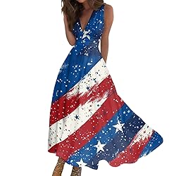 CHRATLHI 4th of July Dress for Women American Flag