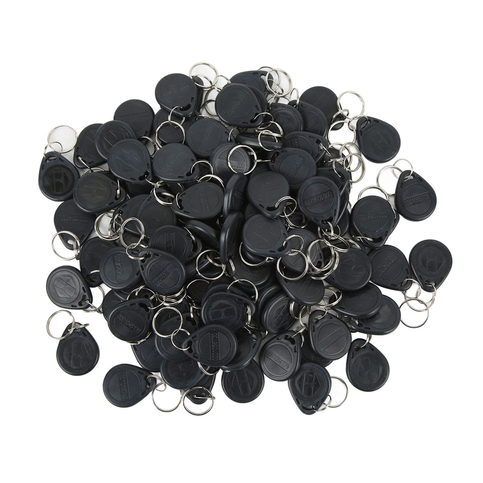 100PCS RFID Key Fob 125KHz Sensitive Induction Waterproof Proximity Key for Smart Deadbolt Lock Parking Community Access Control (Black)