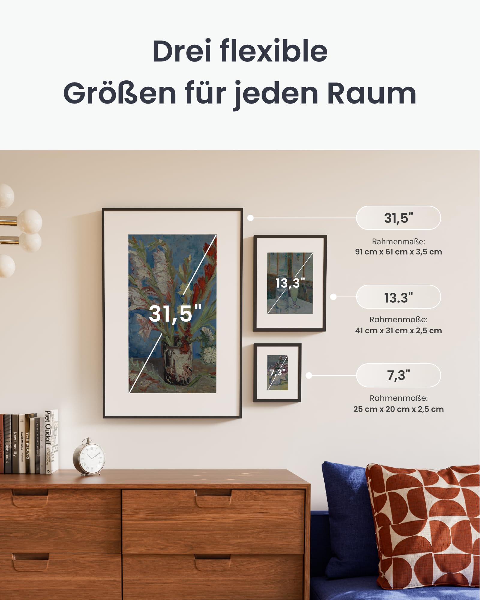 SwitchBot KI Art Frame 13.3'', Kabellos Digitaler Bilderrahmen, Elektronisch-Ink-Bilderrahmen, Extrem Lange Akkulaufzeit, Tisch und Wandmontage, Alexa Kompatibel, KI-Generierte Kunst 9