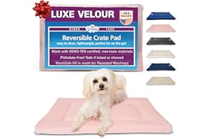 Pet Dreams Dog Crate Pad - Washable Kennel Mat, Crate Pads for Dog Cages, Non-Toxic, Flat Indoor Cat Bed, Fits iCrate 18, 24, 30, 36, 42, 48 Inches (Pink, Small, 24")