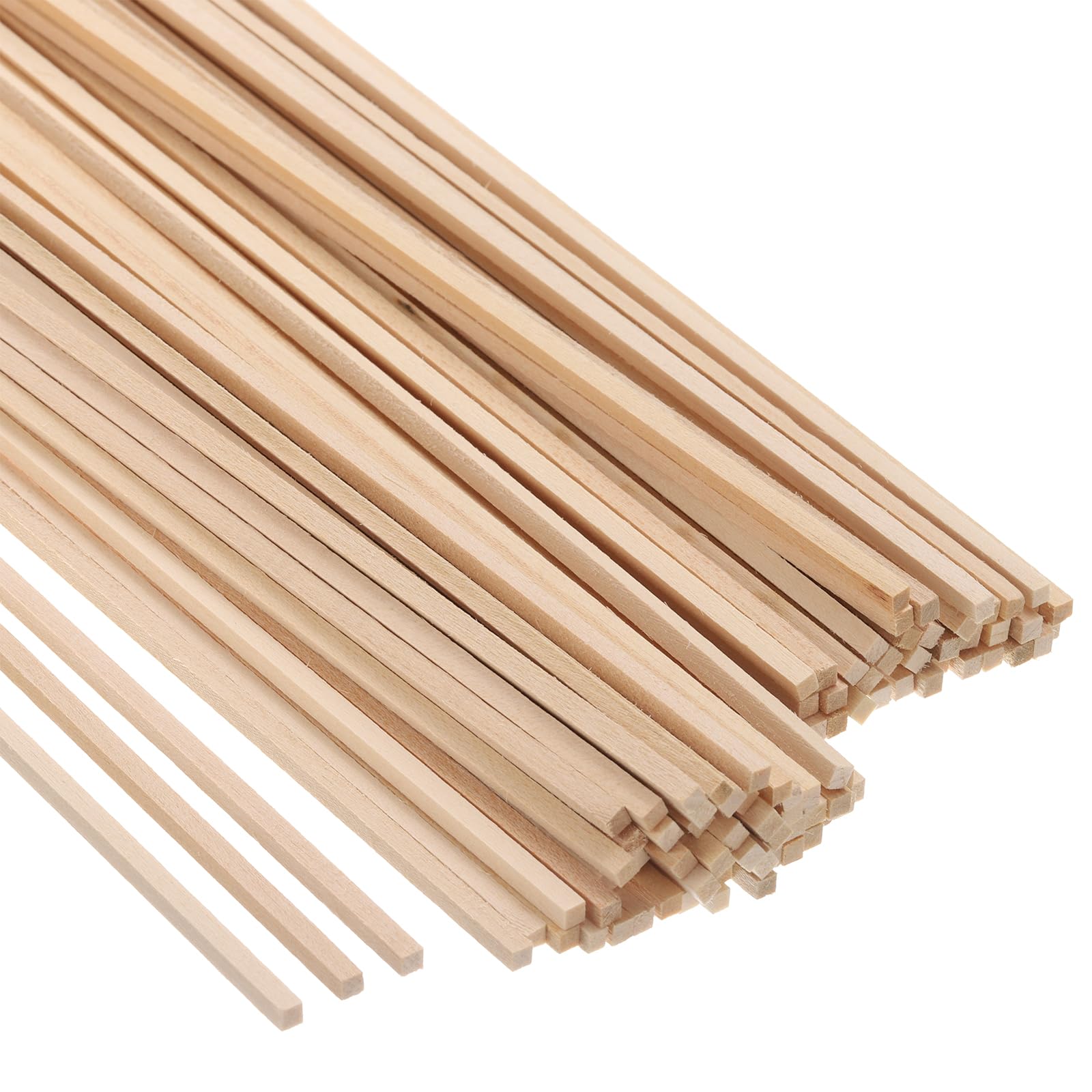 PATIKIL 1/8 Inch Dowel Rods Wood Sticks, 100 Pcs 12 Inch Long Square Wooden Dowels Unfinished Hardwood Sticks for Craft DIY Supplies
