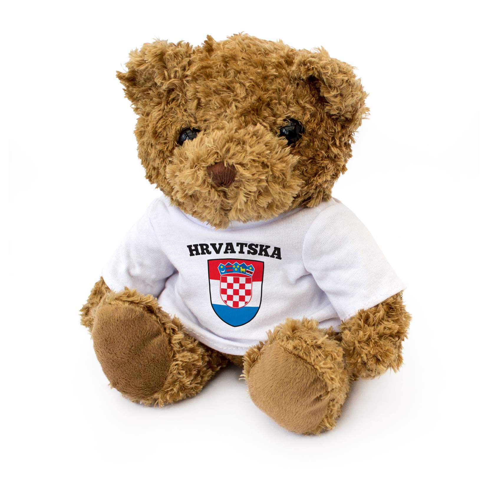 Big Red Egg CROATIA FLAG - Adorable Lovely Soft Brown Teddy Bear - Gift Present