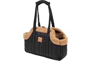 Duuclume Portable Large Capacity Cat Bag, Fleece Pet Dog Tote Carrier Purses,Waterproof Warm Travel Hands-Free Shoulder Handb