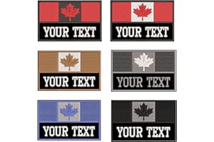 AI-NEEL 2 Pcs x Canada Flag Custom Patch Embroidery Name tag, Personalized Tactical Patches Badge for Backpacks, Jackets, Dog
