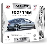 All-Fit Car Door Edge Protector Made in USA, Easy to Install (10 Ft Chrome) | Universal DIY Edge Trim to Prevent Scratches &amp; Dings &ndash; Durable, Flexible Adhesive Molding Trim Safe for Cars, Trucks &amp; SUVs