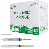 Generic 100 Pack, 3mL Syringes with Needle Luer Lock Syringe Individually Packaged (3mL, 20G x 1in)