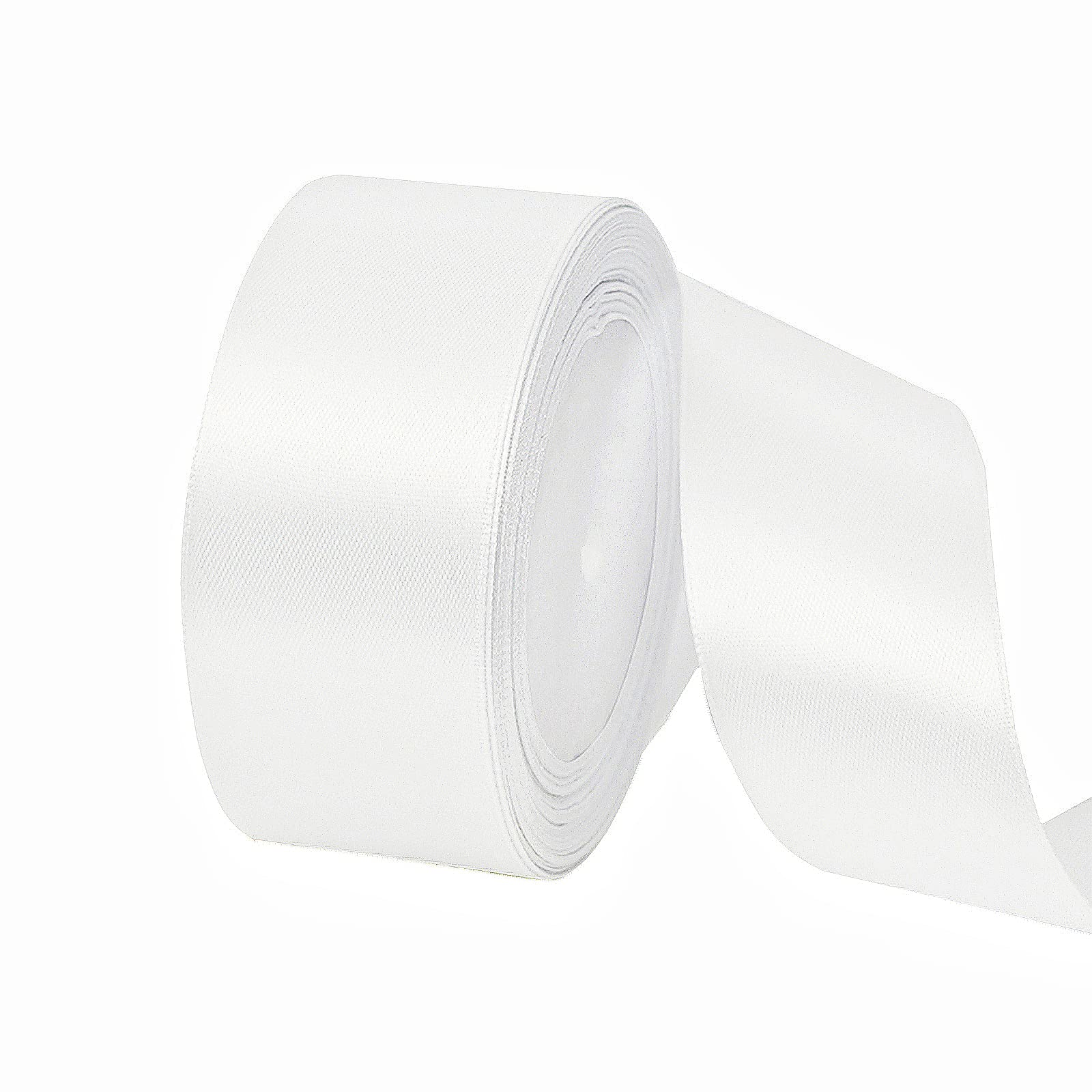 40mm Wide White Ribbon for Crafting, 22M 1.5Inch White Solid Fabric Large Thick Ribbon Double Sided Satin Ribbon Decorative Ribbon for Gift Wrapping Wedding Car Sewing Floral Xmas Presents