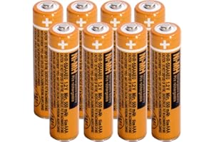 pingju NI-MH AAA Rechargeable Battery 1.2V 550mah 8-Pack hhr-55aaabu AAA Batteries for Panasonic Cordless Phones, Remote Controls, Electronics
