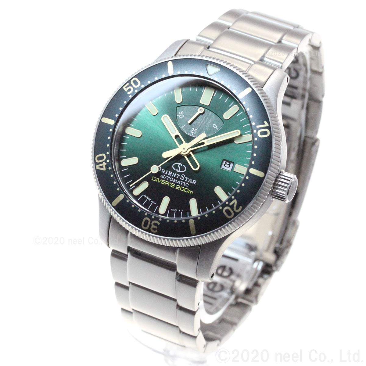 ORIENT STAR(オリエントスター) RK-AU0307E Men's Automatic Watch, 200 Meter Diver, Mechanical Silicone Band, Water Resistant for 200m Air Submersion, Green, Dial Color - Green, Watch Sports Diver, 666.6 ft (200 m),