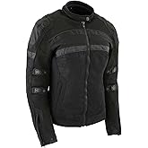 Milwaukee Leather MPL2775 Black Armored Textile Motorcycle Jacket for Women - All Season Jacket w/Removable Liner