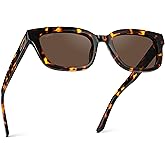 WearMe Pro - Women's Polarized Rectangular Sunglasses, Narrow Acetate Frame, Durable 5-Barrel Hinges, Hand-Polished Finish