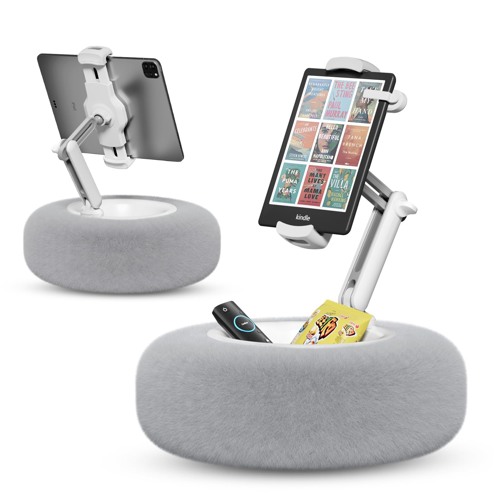 Photo 1 of SupeDesk Tablet Pillow Stand for Reading, Adjustable Tablet Stand Phone Holder for Bed with Detachable Snack Bowl, Fits 4.7"-13" Kindle/Phones/Tablets, Watch Videos, Stream Media, Gray