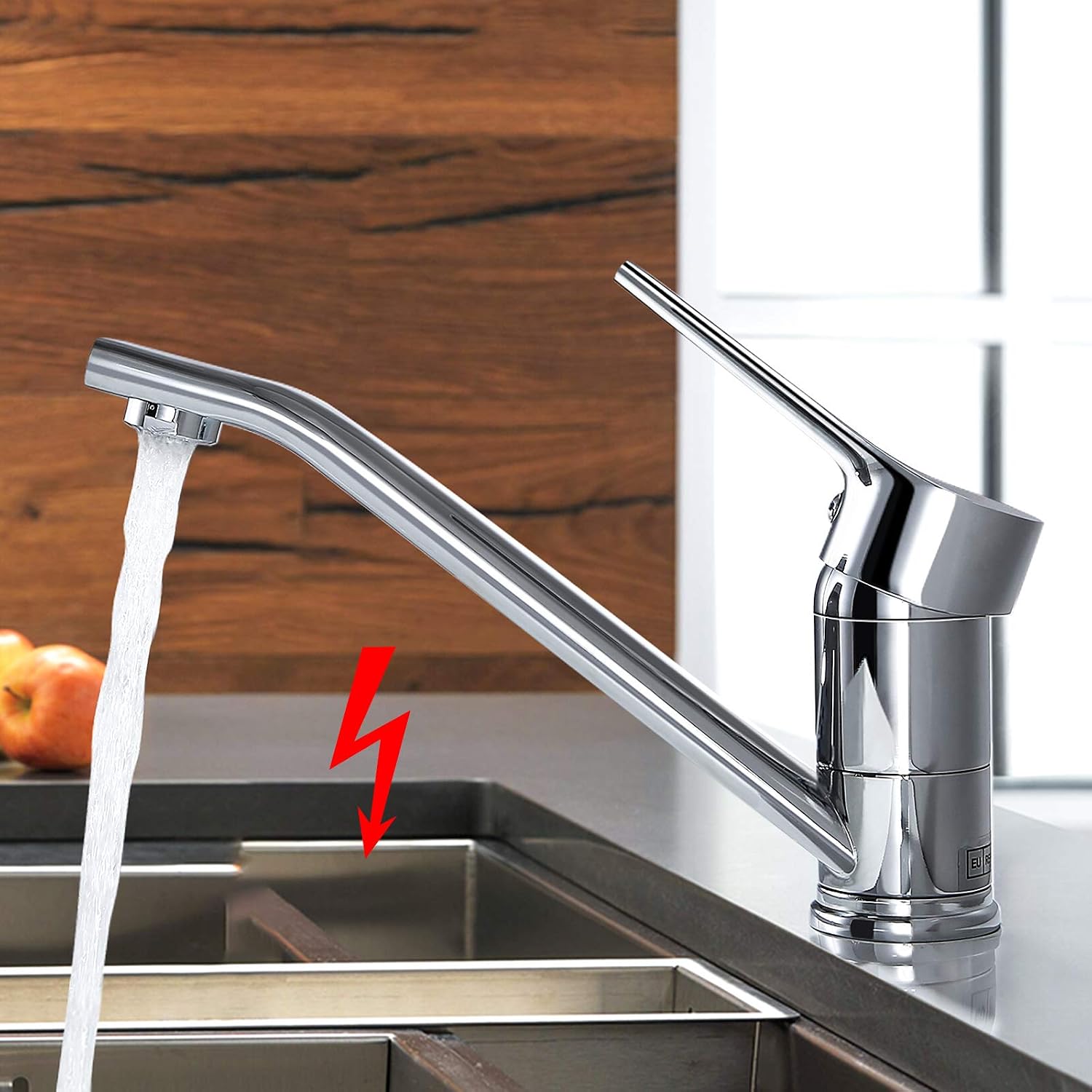DP Armaturen Einhebelmischer Für Spüle – Chrom, Abnehmbar, Mit 35 Cm Schläuchen
