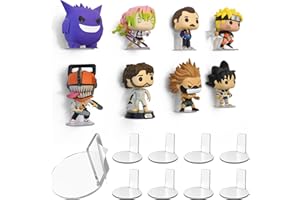 Modern JP Adhesive Display Shelf for Funko Pop Figures (8-Pack) – Pop Shelf Wall Display – Action Figure Stand – Easy Adhesive Install – Clear