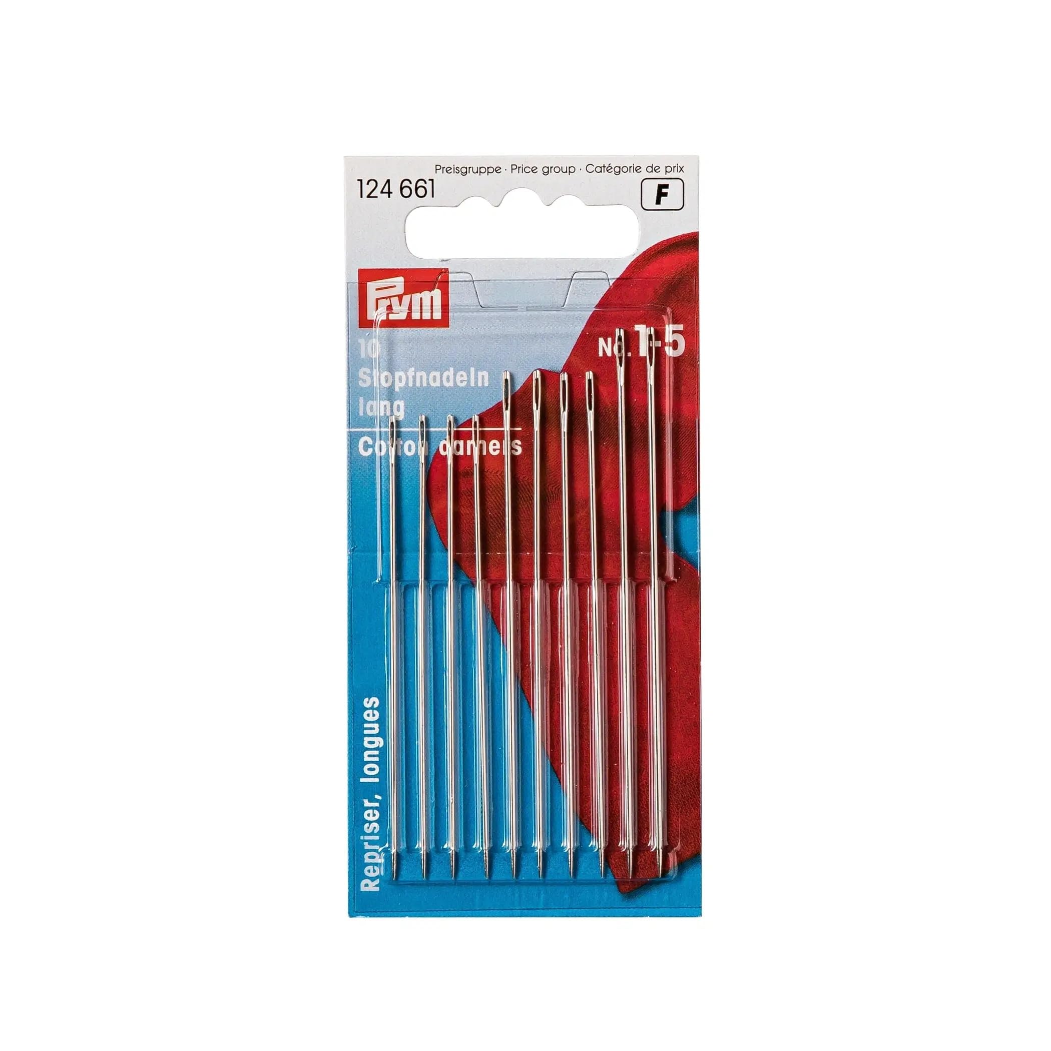 Prym - Steel Long Ast Silver No.1-5 Darning Needles - 1 Unit