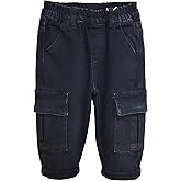 KIDSCOOL SPACE Baby Jeans,Little Toddler Kids Elastic Waist with D-Ring Stretch Cargo Denim Pants