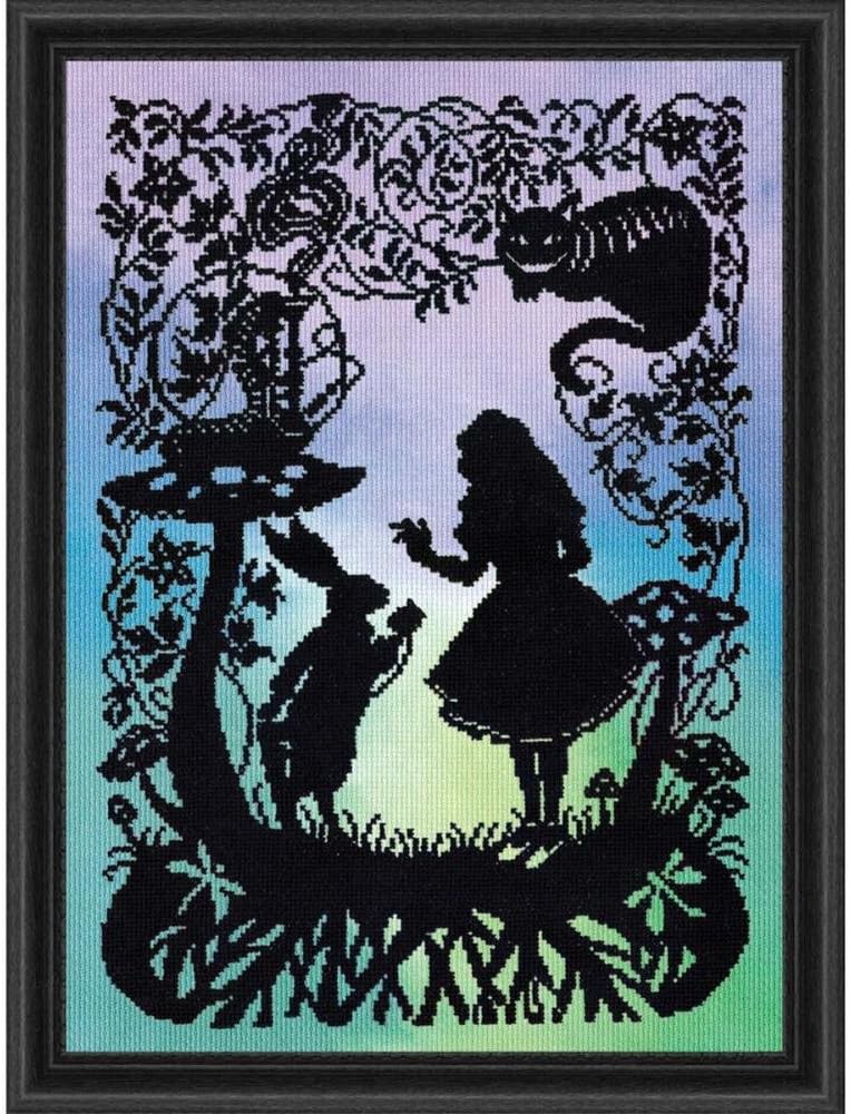 Bothy Threads Cross Stitch Kit - Alice in Wonderland, Black, 26x36cm