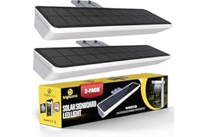 Brighticonics 2pck Solar Address Sign Light – IP65 Waterproof LED Lighted House Numbers – Easy Install, Auto Dusk-Dawn ON/Off, Outdoor Solar Address Signs for Yard, Homes, Business - Cold White 6000K