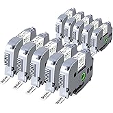 YUANQIMM 3/8 TZ Tape Compatible with Brother Label Maker Tape 9mm 0.35 Laminated White TZe 221 TZe221 TZ221 TZ-221 Replacement for Brother PTouch PT-D210 D220 D400 D600 P710 PTH110 Printers, 10 Pack