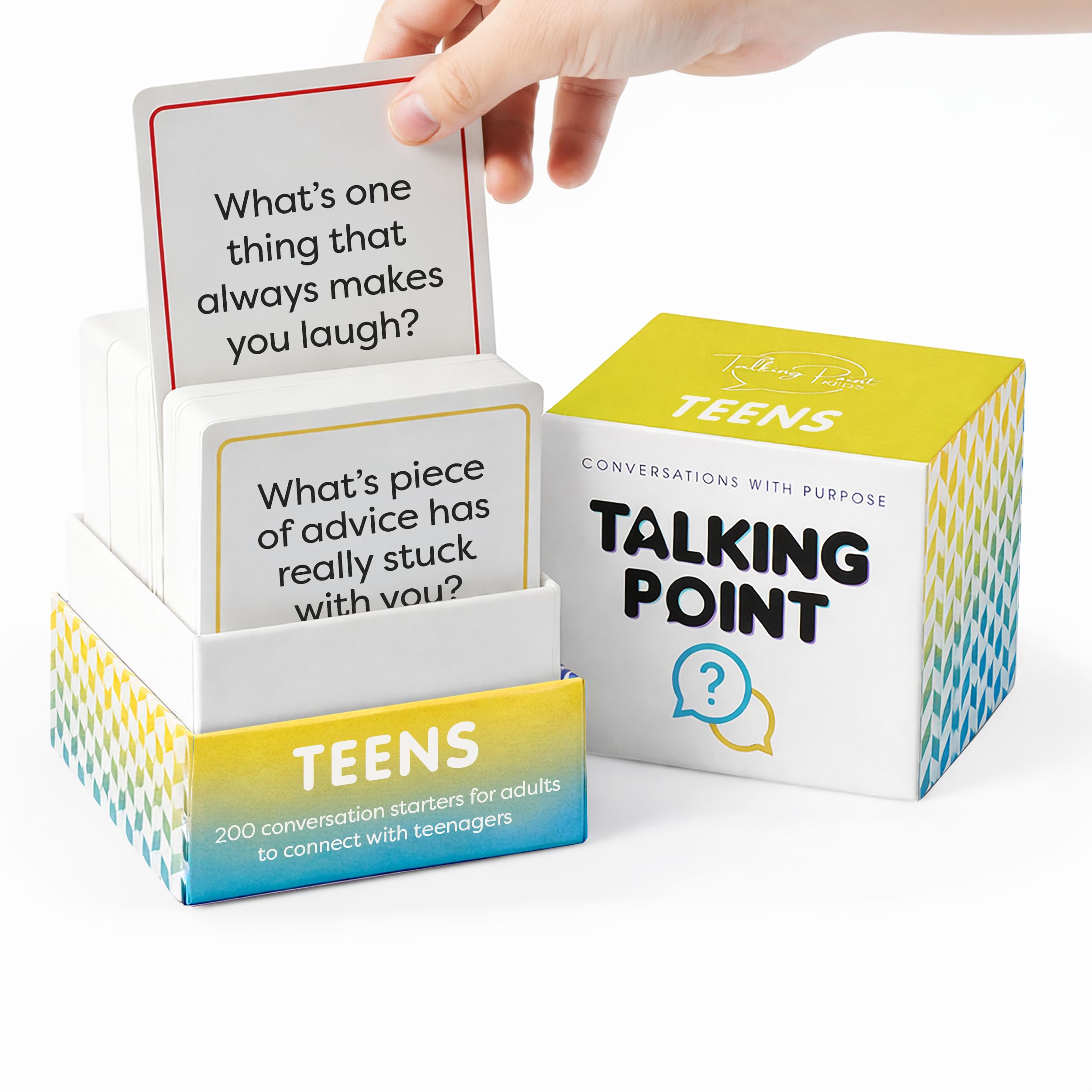 200 Teens Conversation Cards - Connecting Parents with their Teenagers - Reduce Screentime with Fun & Deep Conversation - Avoid Conflict, Improve Communication & Learn More About Your Teen Boy or Girl