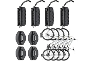 RUN.SE Swivel Bike Wall Mount - 4 Pack Bike Rack Garage, Bike Hangers for Garage, Space-Saving Wall Bike Rack, Vertical Bike 