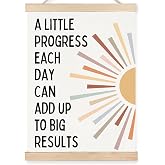 Positive Affirmations Inspirational Boho Sunshine Wall Art Decor,Inspirational Add Up to Big Results Office Motivational Wall Decor Posters for Classroom School Counselor Therapist Office,12x16 Inch