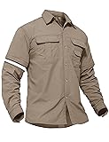 TACVASEN Men's Convertible Fishing Shirts Long