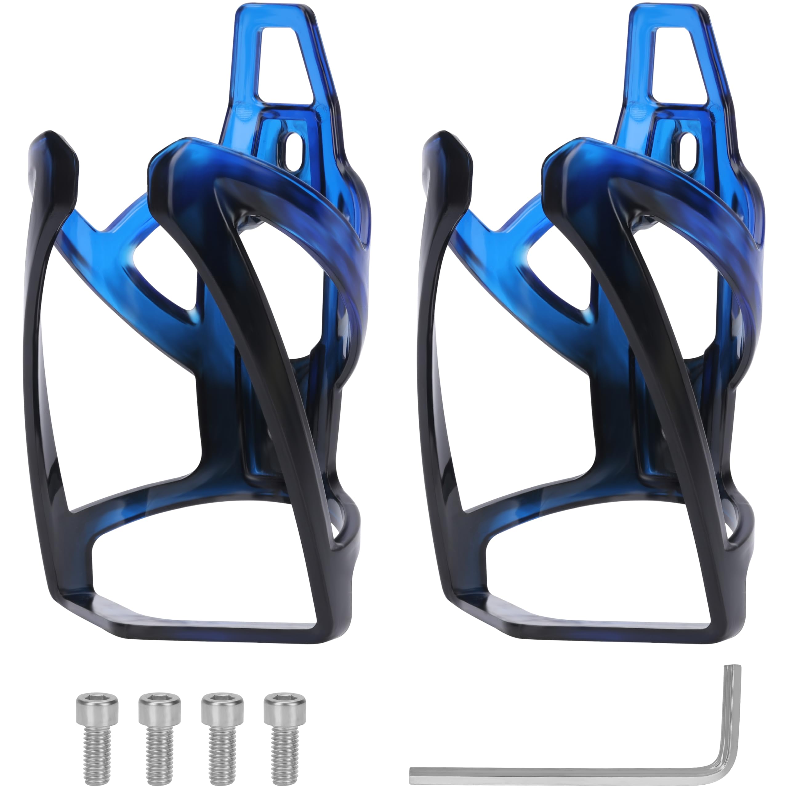 Belle Vous Blue Bicycle Water Bottle Holders (2 Pack) - Lightweight Bike Cages for Sports Drink Cups - Strong Holders for Road and Mountain Bikes