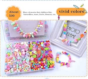 Jybd - Juego de 500 cuentas para hacer joyas, collares, pulseras y