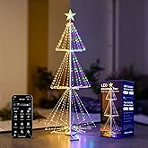SOSHOT 7.5FT Outdoor Christmas Tree Lights with 779LED Cone Tree Lights - Smart App Control - IP54 Waterproof for Indoor & Outdoor Home Christmas Party Holiday Decorations -Warm White and Multicolor