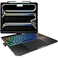typecase Touch Case with Keyboard for iPad Pro 13-inch(M4, 2024), iPad Air 13-inch(M3, 2025/M2, 2024) & iPad Pro 12.9(6th/5th/4th/3rd Gen), Trackpad, 360° Rotatable, 11-Colors Backlit, Space Black