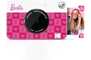 Barbie x Kodak Printomatic Full-Color Instant Print Digital Camera – 5MP Portable Barbie Camera Prints Colorful 2x3” Sticky-B