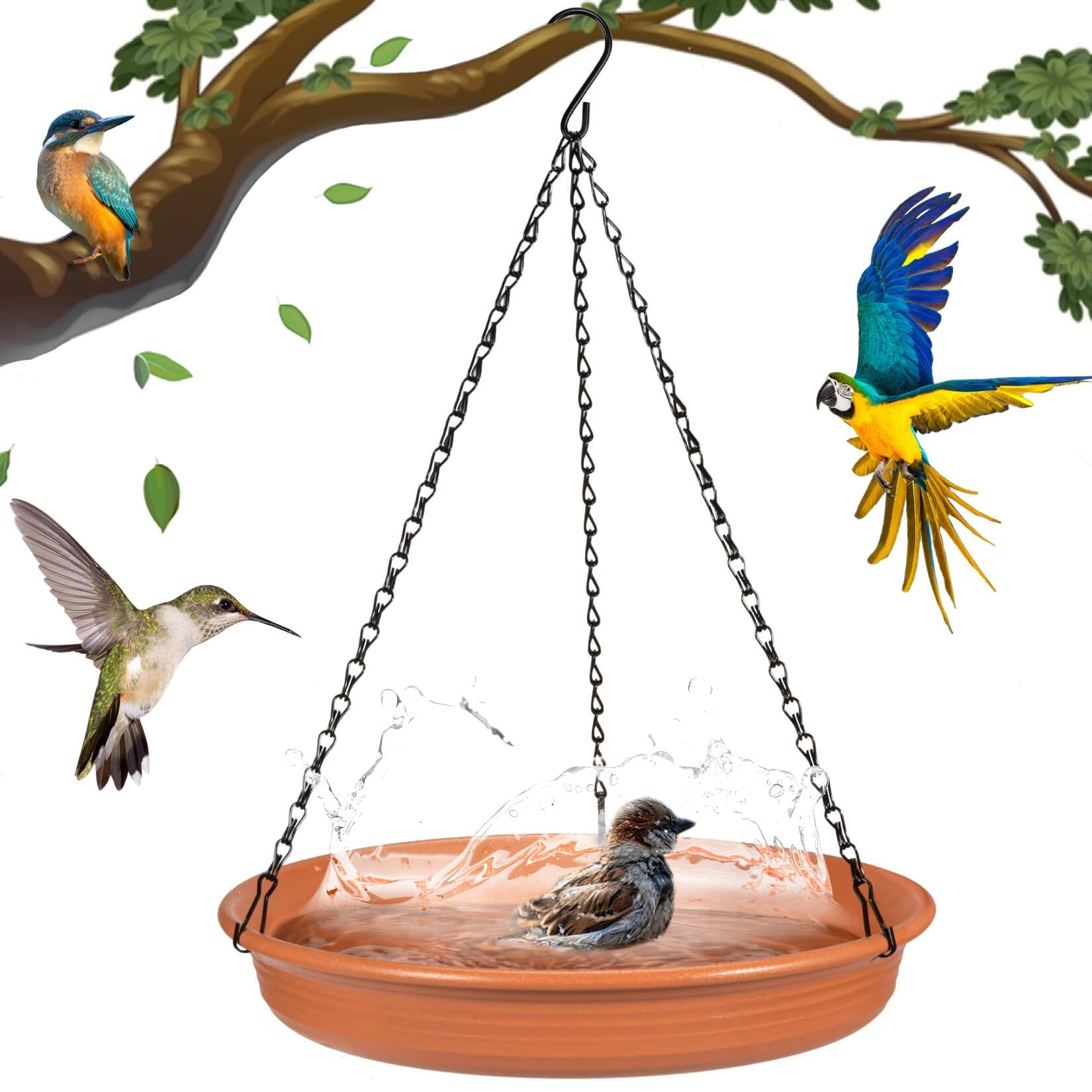 Photo 1 of Hanging Bird Bath Hanging Bird-Feeder - CARGEN Garden BirdBath Tray Wildlife Feeder Plate Water Bowl or Water Bowl for Outdoors Garden Patio Decoration
