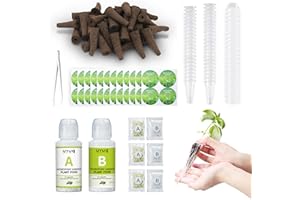 URUQ 188Pcs Hydroponic Pods Supplies: Grow Anything Kit with 45 Grow Sponges, 45 Grow Baskets, 45 Grow Domes, 45 Pod Labels, 8 A&B Plant Food - Compatible Hydroponics Growing System Most Brands